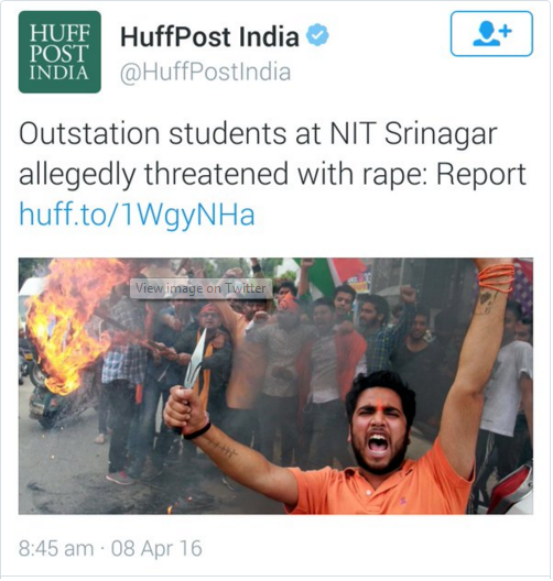 Media distortion of NIT Srinagar