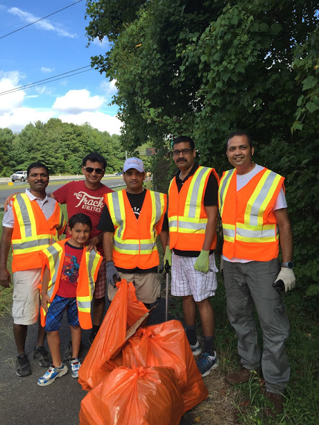 Sewa Day 2016 in Washington DC: Volunteers cleaned and picked-up trash as part of Adopt-a-highway program.