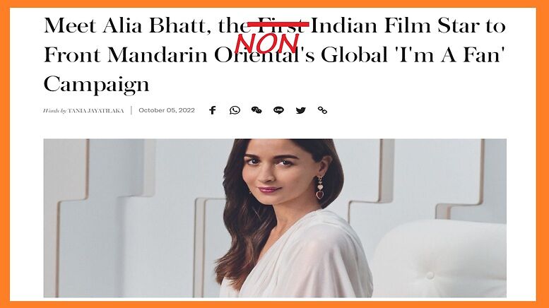 PR agencies, Bollywood peddle misleading headlines; Alia Bhatt is not an  Indian