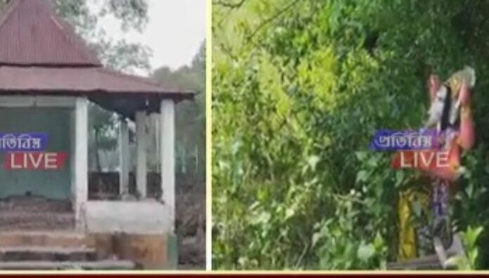 Image: attack on Hindu temple in Baksa(Credits: Pratibimba)