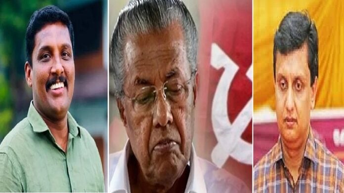 Pramod Kottoli, Pinarayi Vijayan and Mohammed Riyas