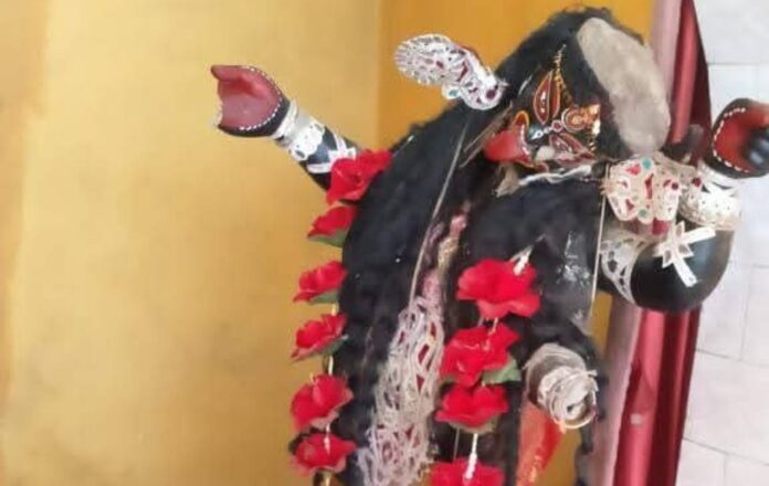 Image: The damaged Murti of Kali Mata in Basirhat, WB