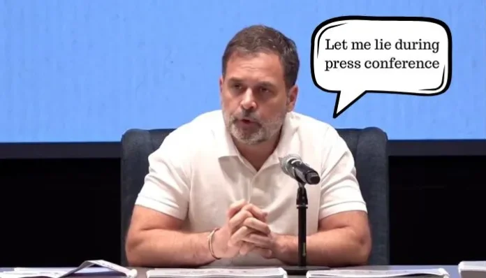 Representative image of Rahul Gandhi spreading the ‘vote chori’ conspiracy theory