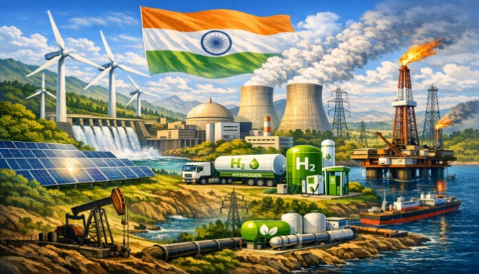 India's energy independence through renewable energy and hydrogen solutions.
