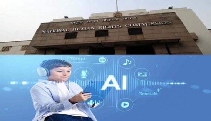 Child using AI technology for data protection awareness.