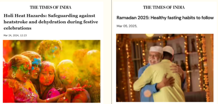 Hinduphobic media tarnishing Holi and praising Ramzan (Representative image)