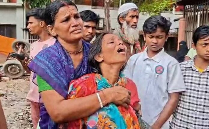Hindu woman mourning after tragic incident in Cox’s Bazar, Bangladesh.