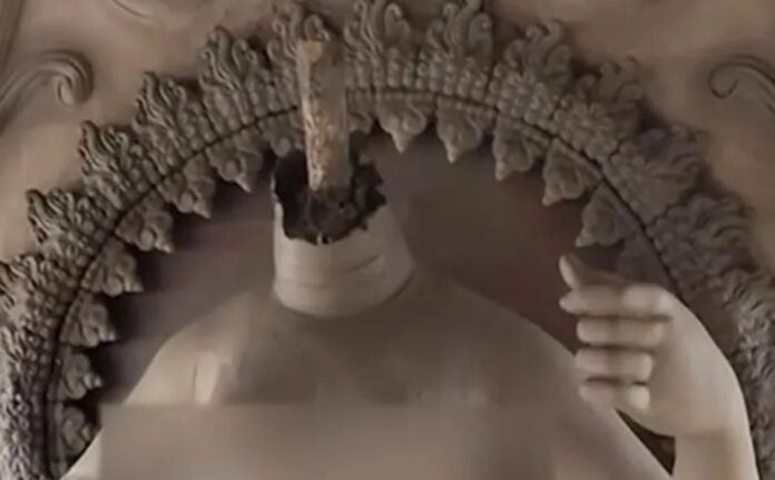 Deity of Prabhu Ram's broken idol during tensions in Nandigram, West Bengal.