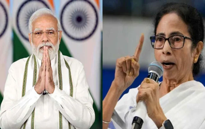 Indian political leaders Narendra Modi and Mamata Banerjee discuss Bengal elections 2026.