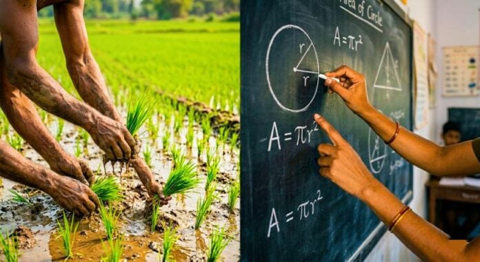 Farmers and teachers shaping the nation's future through agriculture and knowledge.