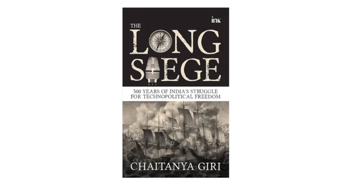 Historical ships and compass illustration representing India's struggle for freedom.
