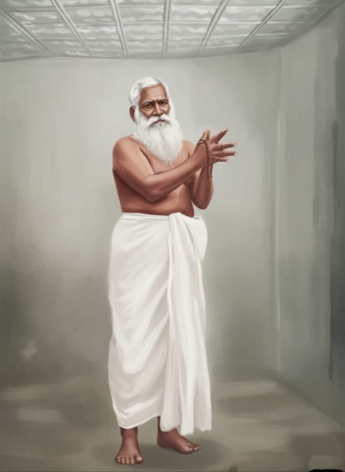 Portrait of Radhanath Deb Chowdhury, a respected figure in Srimangal, Bangladesh.