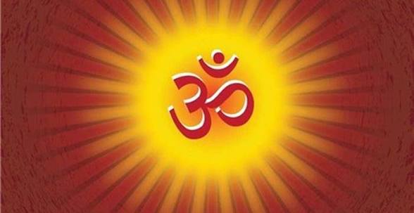 Om symbol representing Hindu spirituality and religious practice.
