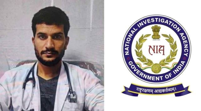 Young doctor with stethoscope and National Investigation Agency of India logo for security and law e.