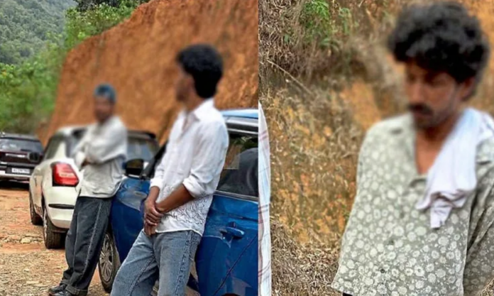 Young men standing outdoors near parked cars, casual clothing, natural background.