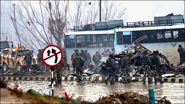 Explosion scene with military personnel, damaged vehicles, and smoke in the background.