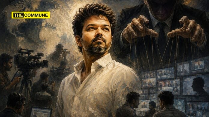 Image of actor Vijay amid political and media speculation on TVK project.